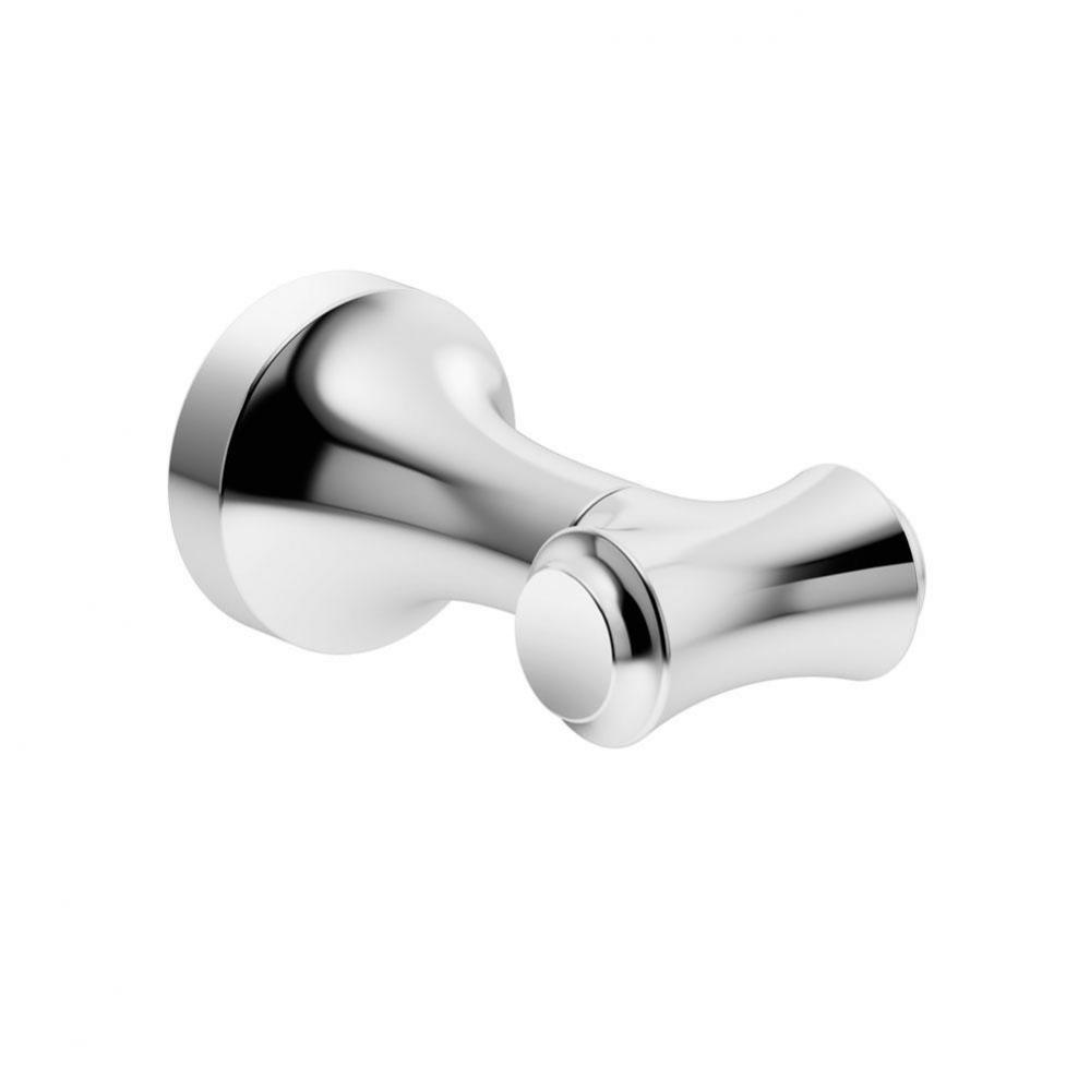 Degas Wall-Mounted Double Robe Hook in Polished Chrome