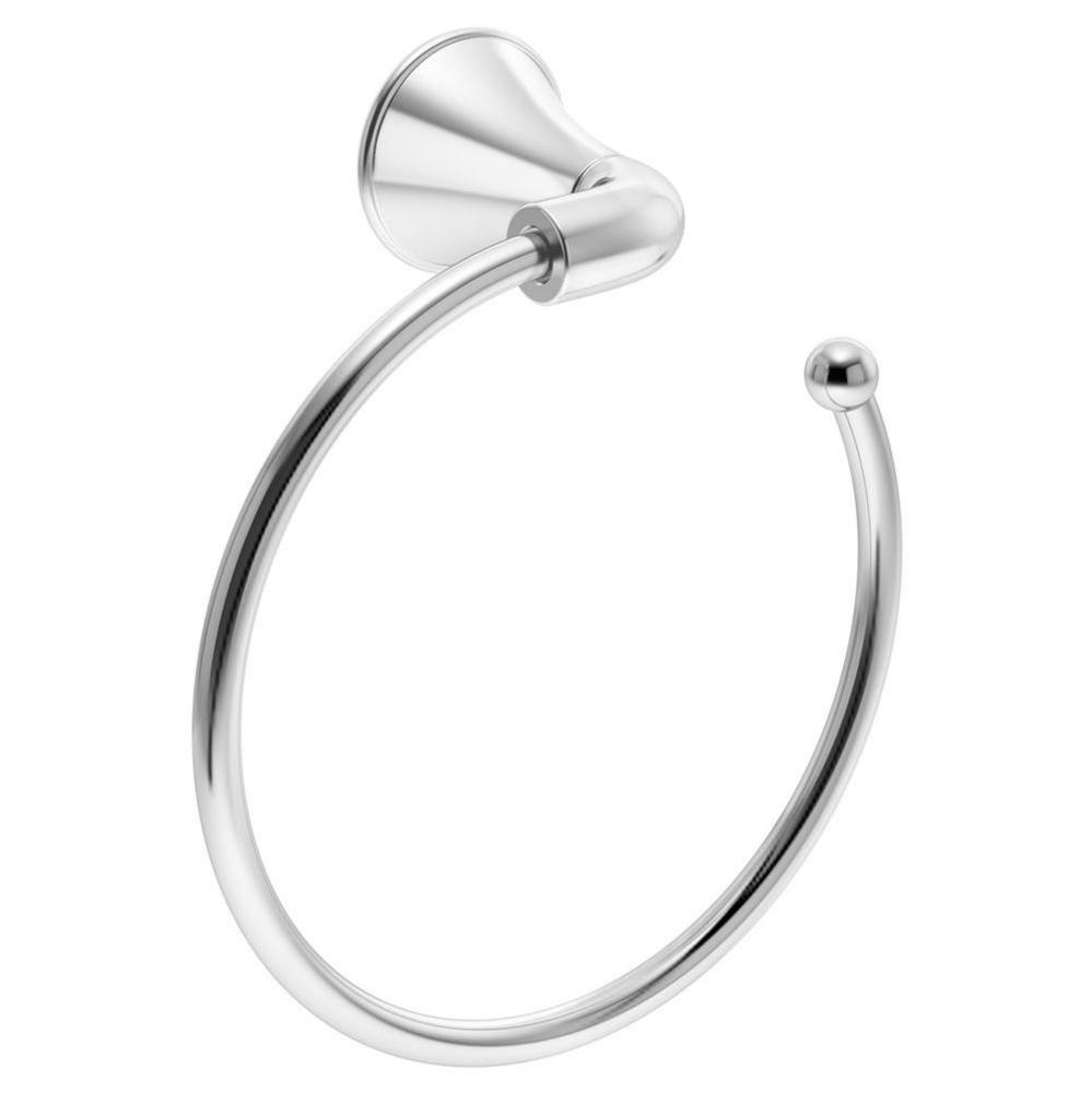 Elm Wall-Mounted Towel Ring in Polished Chrome