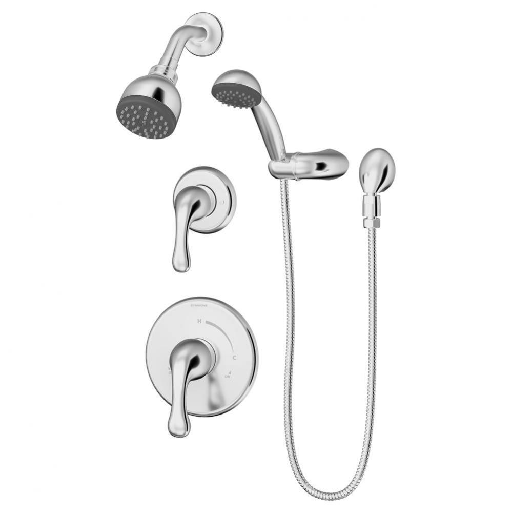 Unity 2-Handle 1-Spray Shower Trim with 1-Spray Hand Shower in Polished Chrome (Valves Not Include