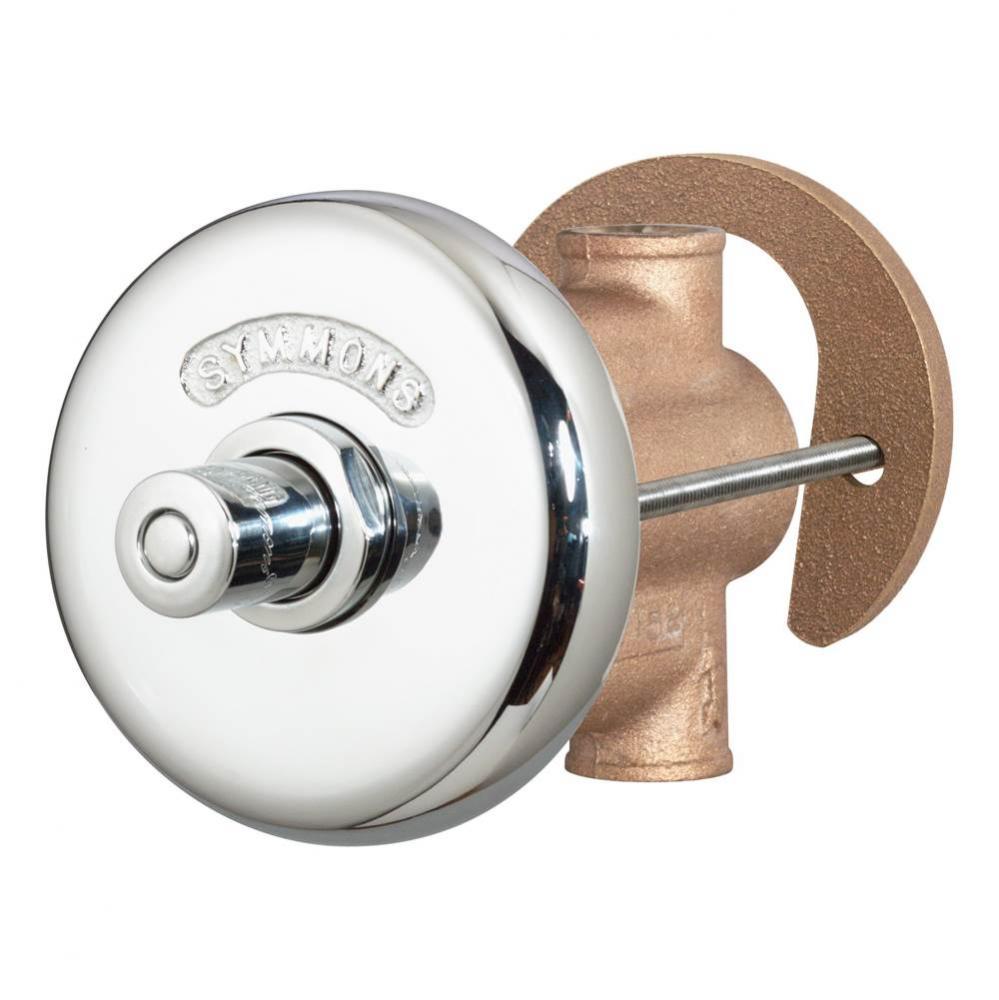 Showeroff Single Push-Button Metering Valve Trim with Rear Mounting Escutcheon (Valve Not Included