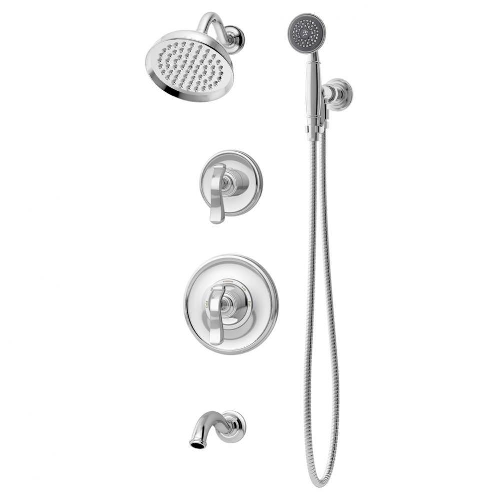 Winslet 2-Handle Tub and 1-Spray Shower Trim with 1-Spray Hand Shower in Polished Chrome (Valves N