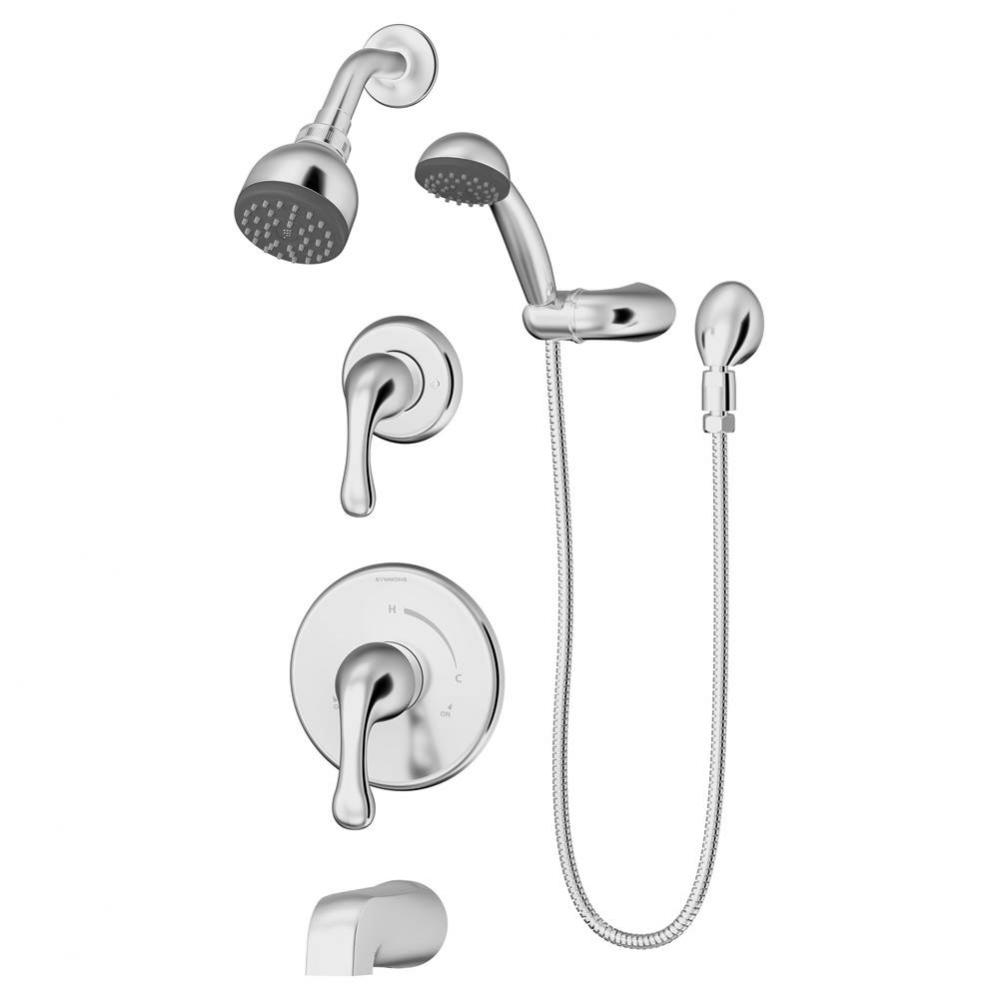 Unity 2-Handle Tub and 1-Spray Shower Trim with 1-Spray Hand Shower in Polished Chrome (Valves Not