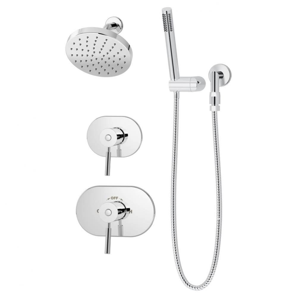 Sereno 2-Handle 1-Spray Shower Trim with 1-Spray Hand Shower in Polished Chrome (Valves Not Includ