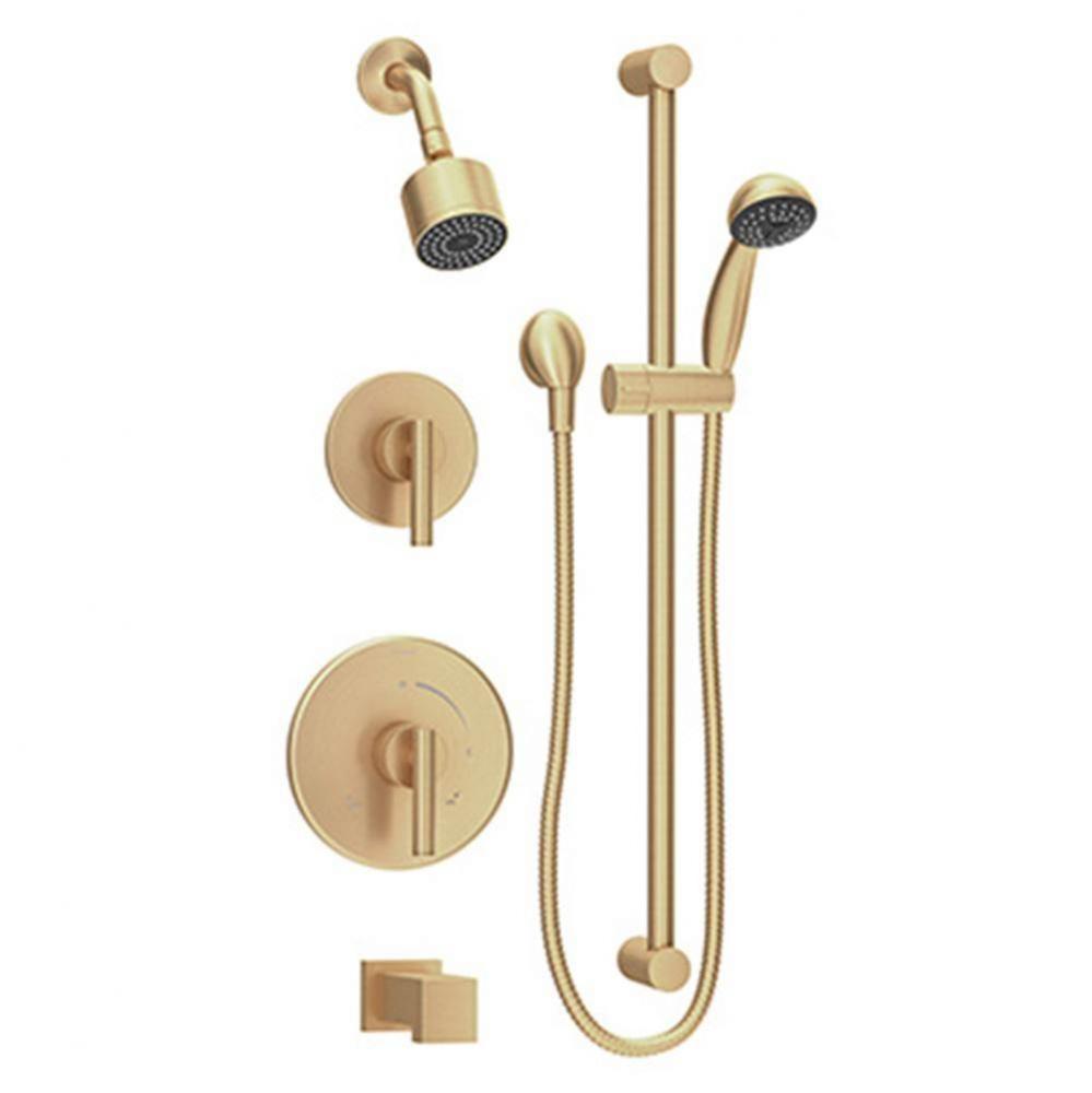 Dia 2-Handle Tub and 1-Spray Shower Trim with 1-Spray Hand Shower in Brushed Bronze - 1.5 GPM (Val