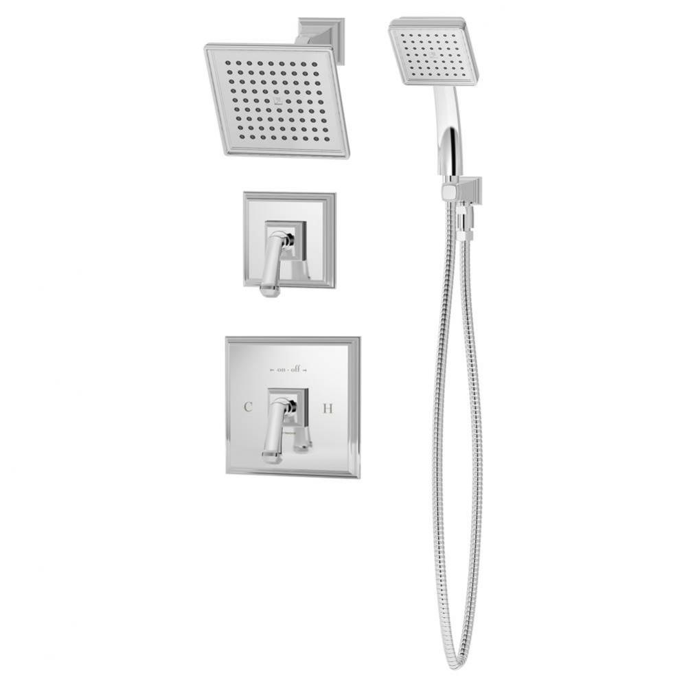 Oxford 2-Handle 1-Spray Shower Trim with 1-Spray Hand Shower in Polished Chrome (Valves Not Includ