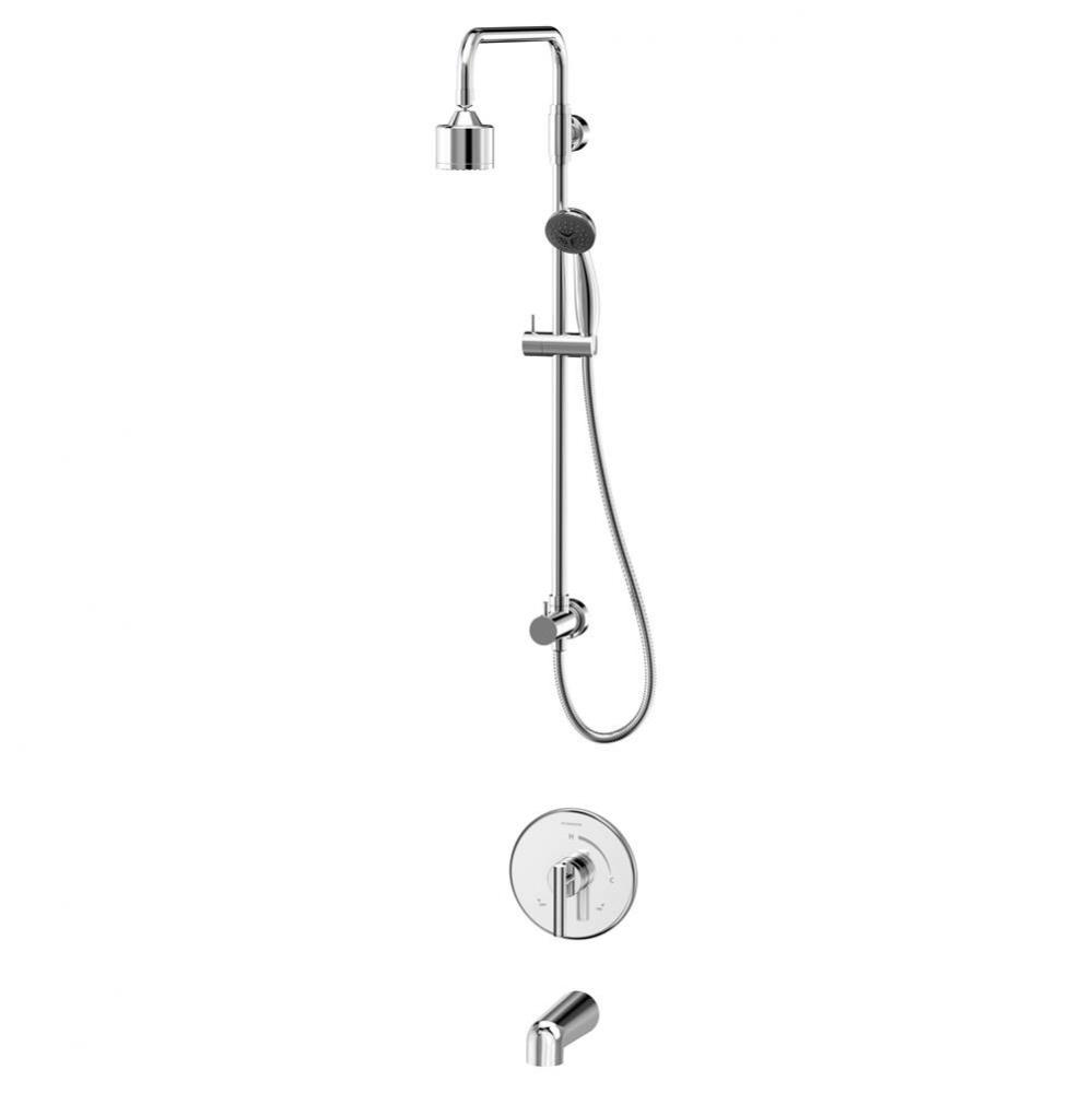 Dia Exposed Pipe 1-Spray Shower and Tub Trim with Hand Shower in Polished Chrome - 1.5 GPM (Valve