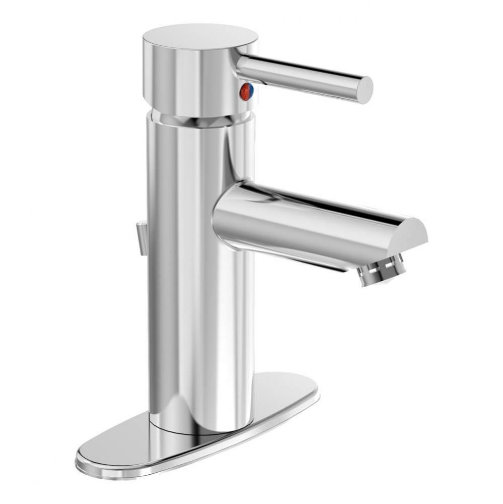 Dia Single Hole Single-Handle Bathroom Faucet with Deck Plate in Polished Chrome (0.5 GPM)