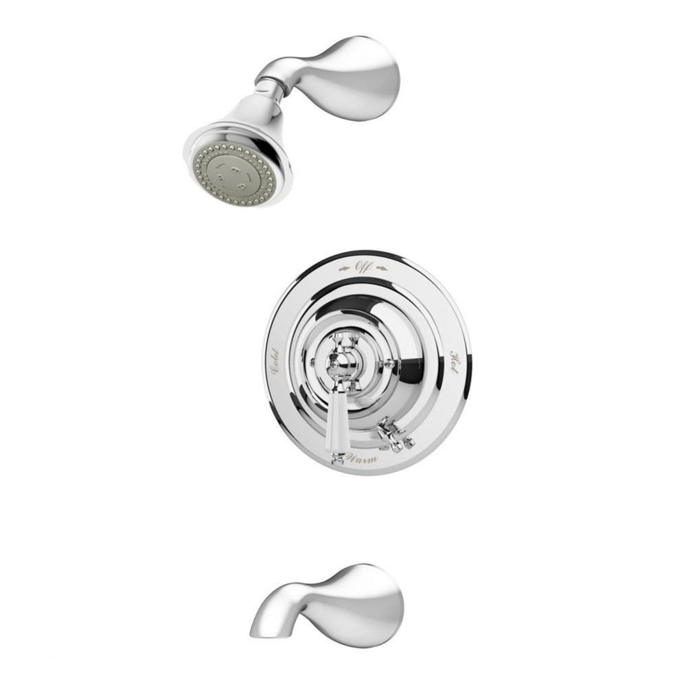 Carrington Single Handle 3-Spray Tub and Shower Faucet Trim in Polished Chrome - 1.5 GPM (Valve No