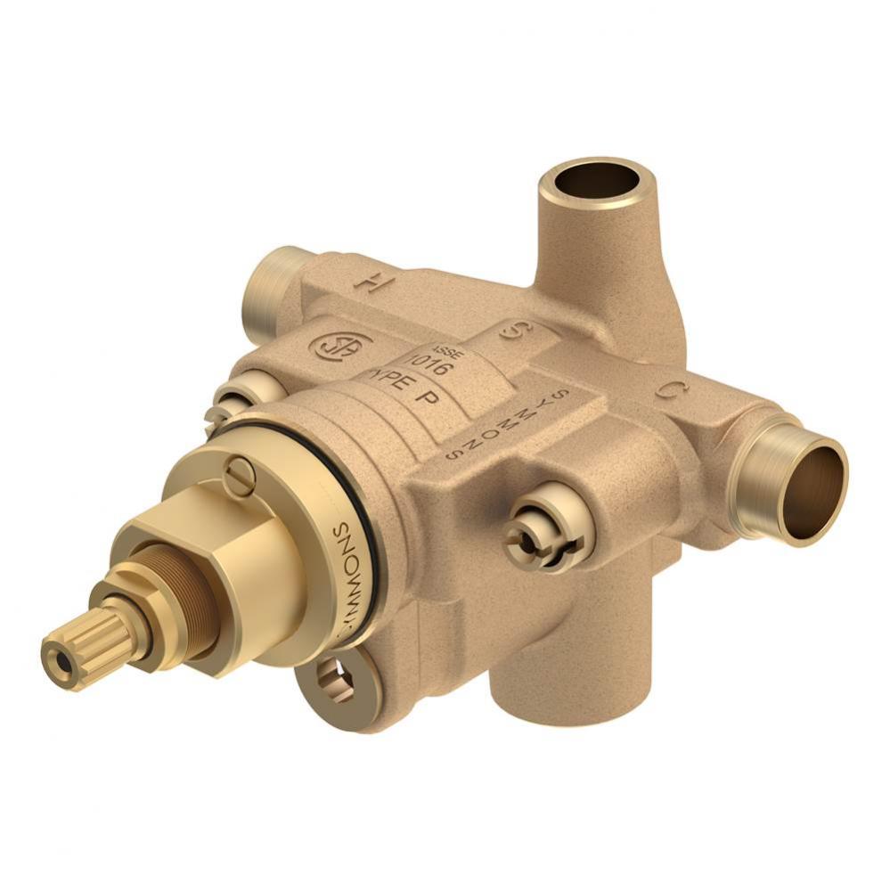 Temptrol Brass Pressure-Balancing Shower Valve with Service Stops and Volume Control