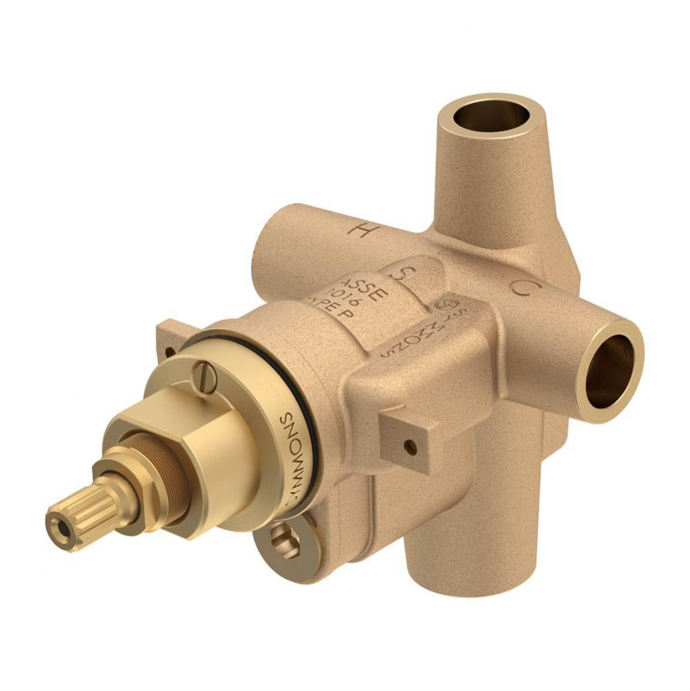 Temptrol Brass Pressure-Balancing Tub and Shower Valve with Integral Diverter