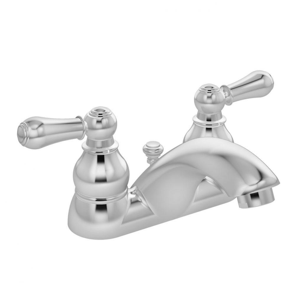 Allura 4 in. Centerset 2-Handle Bathroom Faucet with Drain Assembly in Polished Chrome (1.0 GPM)