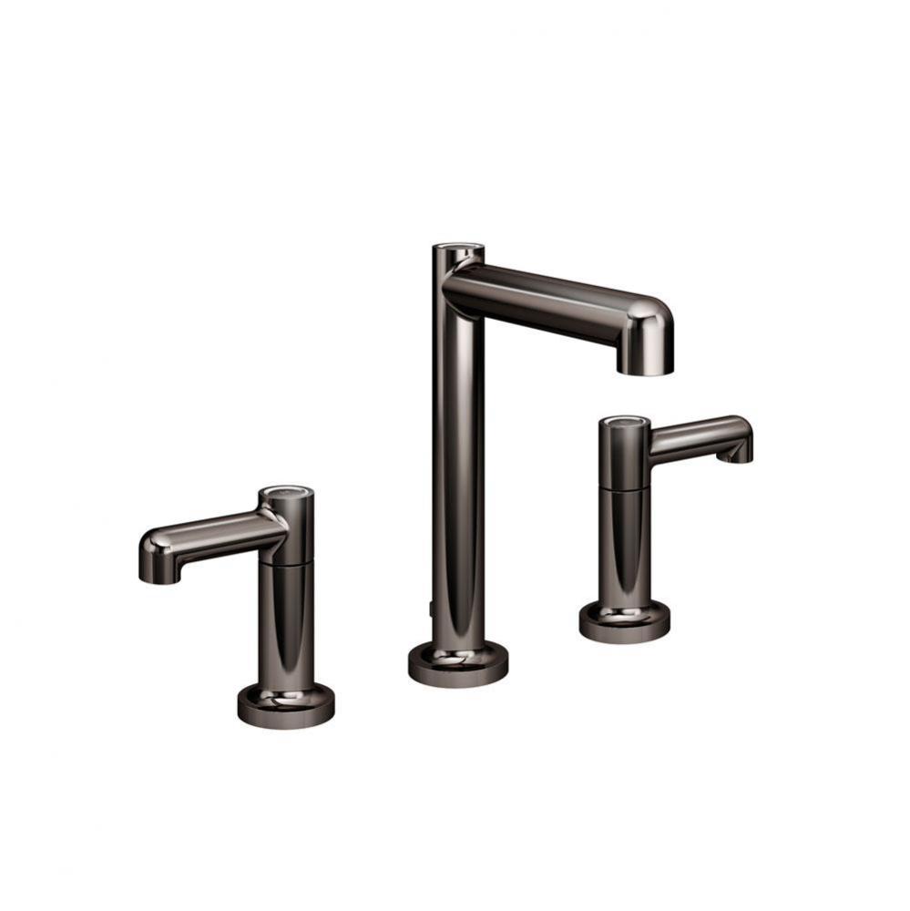 Museo Widespread 2-Handle Bathroom Faucet with Drain Assembly in Polished Graphite (1.5 GPM)