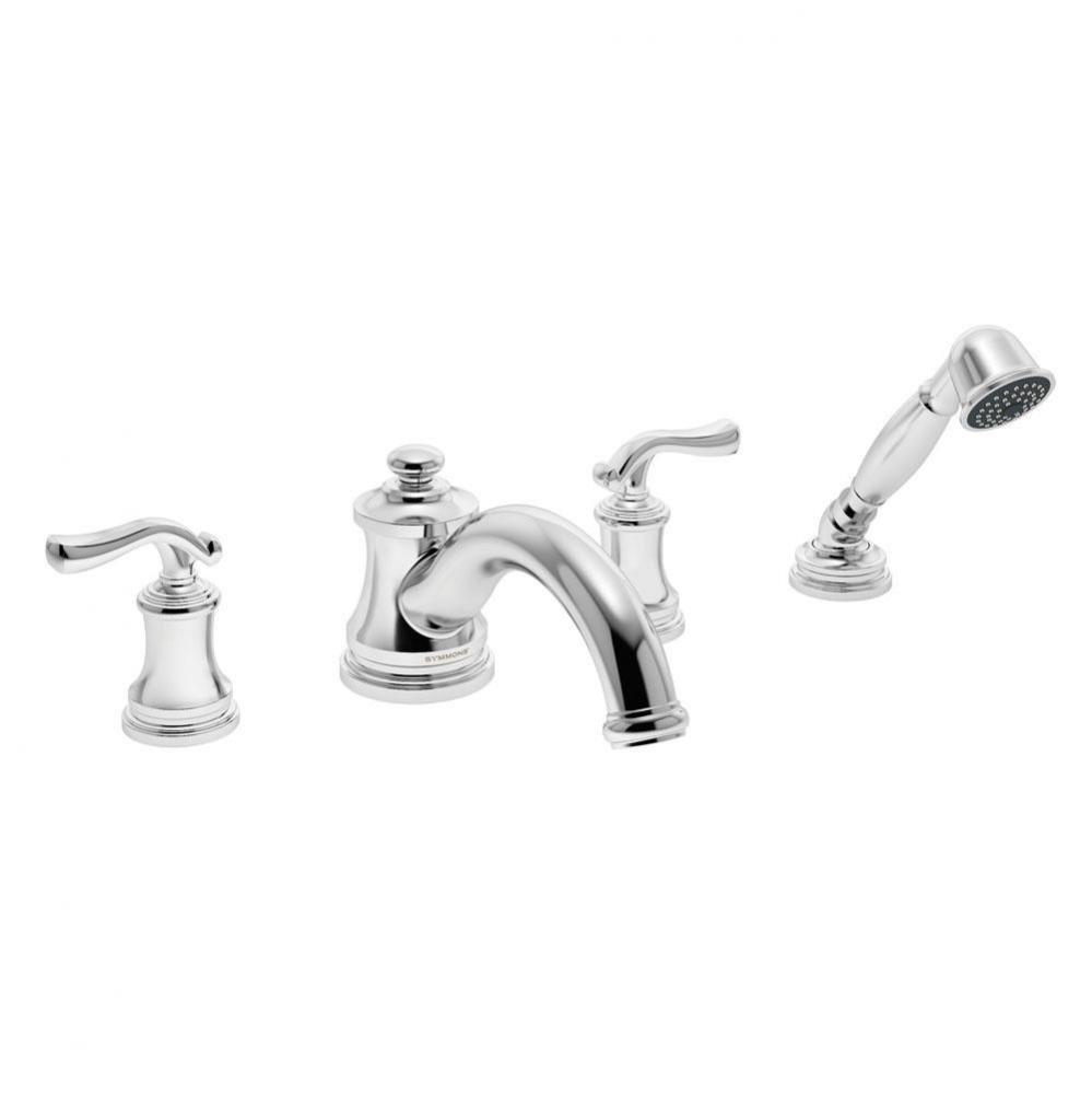 Winslet 2-Handle Deck Mount Roman Tub Faucet with Hand Shower in Polished Chrome
