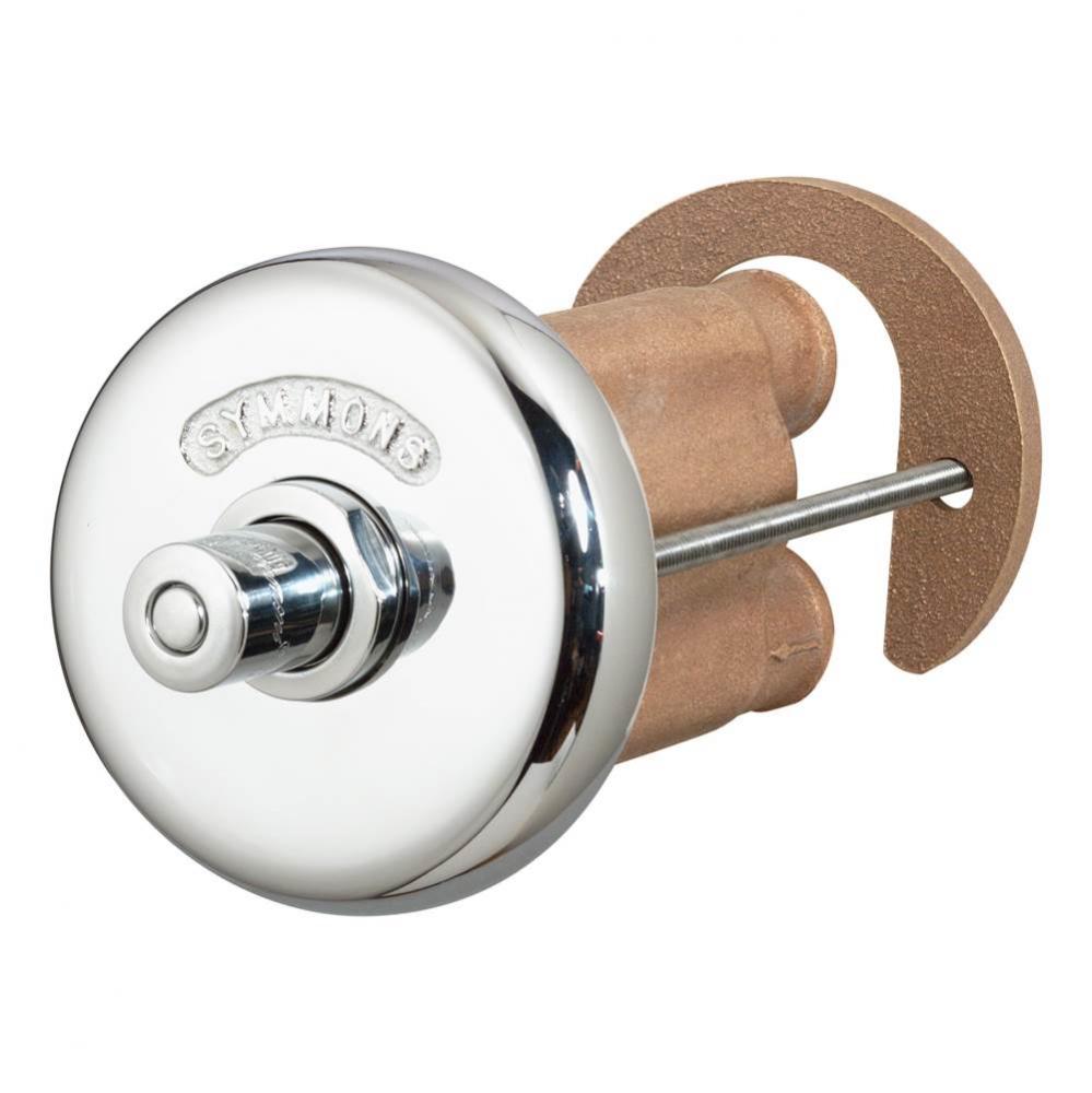Showeroff Single Push-Button Metering Valve Trim with Rear Mounting Escutcheon (Valve Not Included