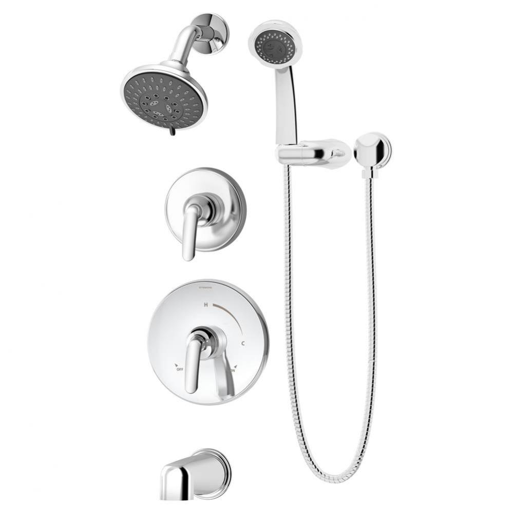 Elm 2-Handle Tub and 5-Spray Shower Trim with 3-Spray Hand Shower in Polished Chrome (Valves Not I