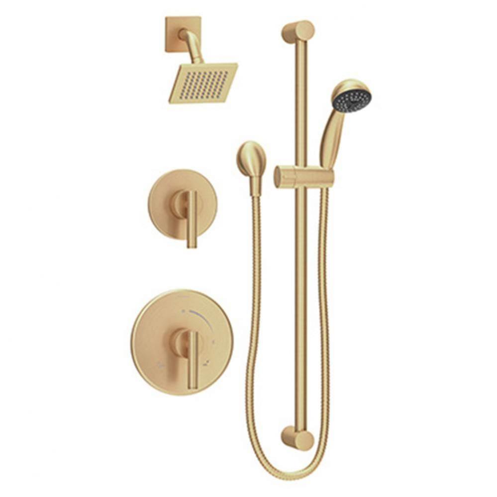 Dia 2-Handle 1-Spray Shower Trim with Hand Shower in Brushed Bronze - 1.5 GPM (Valve Not Included)