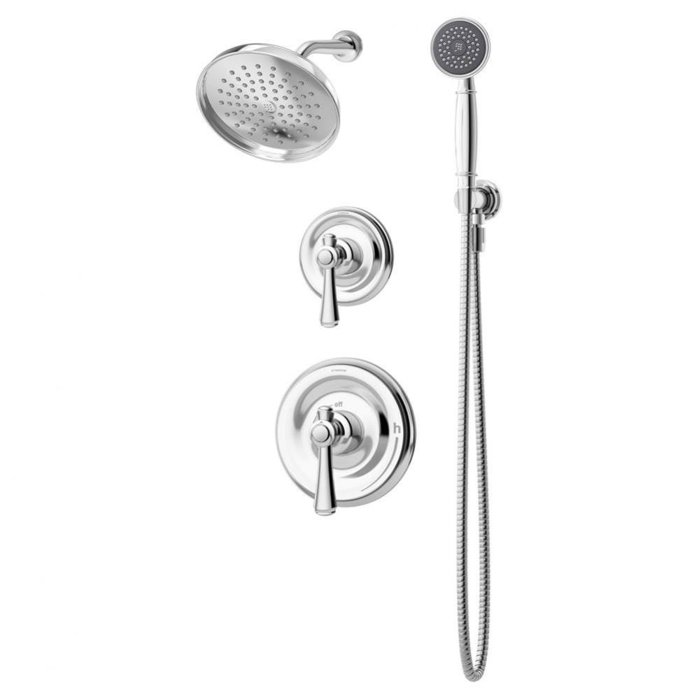 Degas 2-Handle 3-Spray Shower Trim with 1-Spray Hand Shower in Polished Chrome (Valves Not Include
