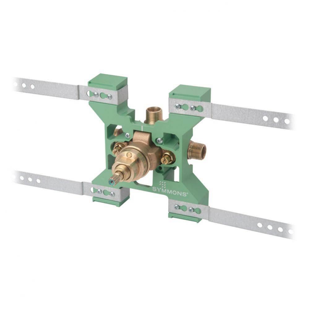 Temptrol Brass Pressure-Balancing Shower Valve with Service Stops and Rapid Install Bracket