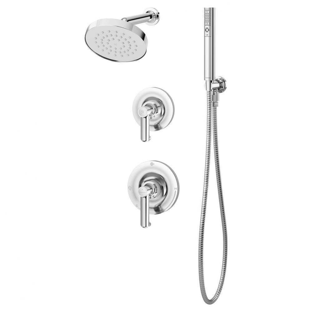 Museo 2-Handle 1-Spray Shower Trim with 2-Spray Hand Shower in Polished Chrome (Valves Not Include