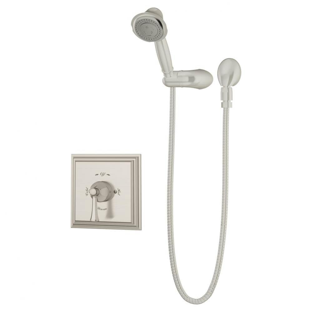 Canterbury Single Handle 3-Spray Hand Shower Trim in Satin Nickel - 1.5 GPM (Valve Not Included)