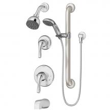 Symmons 9606-PLR-1.5-TRM - Origins 2-Handle Tub and 1-Spray Shower Trim with 1-Spray Hand Shower in Polished Chrome (Valves N