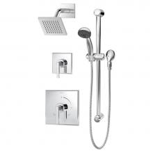 Symmons 3605-SH4-1.5-TRM - Duro 2-Handle 1-Spray Shower Trim with 1-Spray Hand Shower in Polished Chrome (Valves Not Included