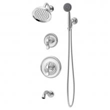 Symmons 5106-1.5-TRM - Winslet 2-Handle Tub and 1-Spray Shower Trim with 1-Spray Hand Shower in Polished Chrome (Valves N