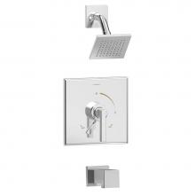 Symmons S-3602-SH4-T4-1.5-TRM - Duro Single Handle 1-Spray Tub and Shower Faucet Trim in Polished Chrome - 1.5 GPM (Valve Not Incl