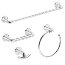 Symmons 55AC4BUNDLE - Elm 4-Piece Wall-Mounted Bathroom Hardware Set in Polished Chrome