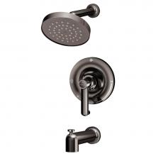 Symmons 5302-BLK-1.5-TRM - Museo Single Handle 1-Spray Tub and Shower Faucet Trim in Polished Graphite - 1.5 GPM (Valve Not I