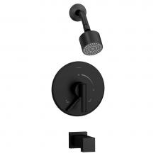 Symmons S-3502-B-MB-T4-1.5-TRM - Dia Single-Handle 1-Spray Shower and Tub Trim in Matte Black - 1.5 GPM (Valve Not Included)
