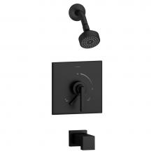 Symmons S-3602-MB-T4-1.5-TRM - Duro Single Handle 1-Spray Tub and Shower Faucet Trim in Matte Black - 1.5 GPM (Valve Not Included