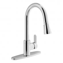 Symmons S-6710-PD-DP-1.5 - Identity Single-Handle Pull-Down Sprayer Kitchen Faucet with Deck Plate in Polished Chrome (1.5 GP