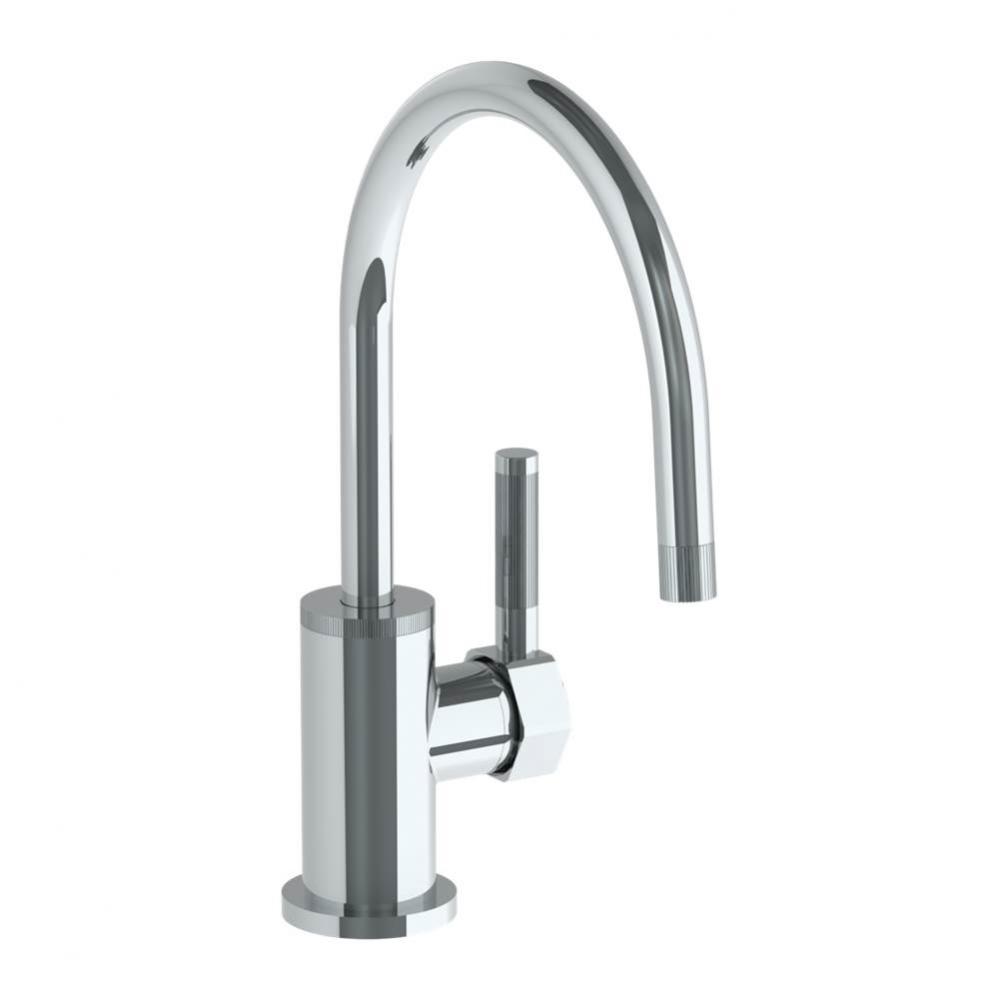 Deck Mounted 1 Hole Gooseneck Kitchen Faucet