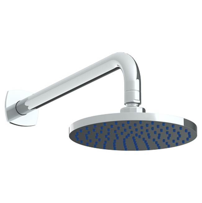 Wall Mounted Showerhead, 8'' dia with 14'' Arm and Flange