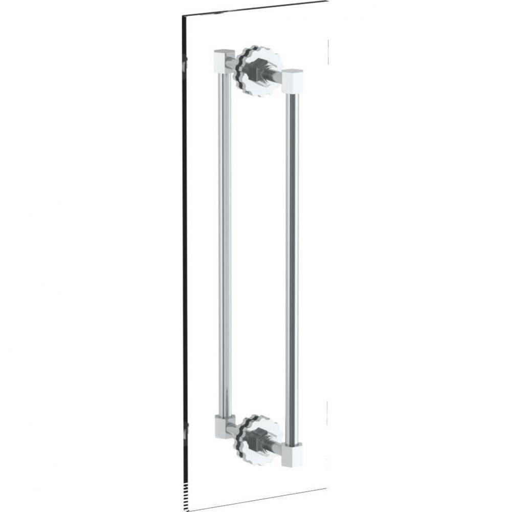 James 12'' double shower door pull/ glass mount towel bar