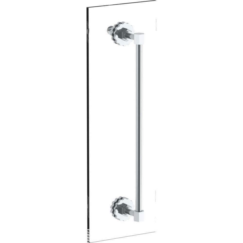 James 24'' shower door pull with knob/ glass mount towel bar with hook
