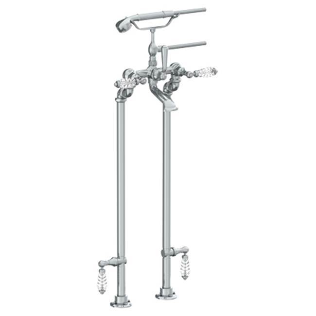 Floor Standing Bath Set with Hand Shower and Shut-Off Valves