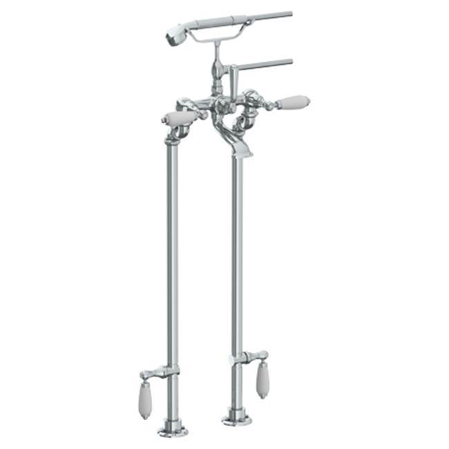 Floor Standing Bath Set with Hand Shower and Shut-Off Valves