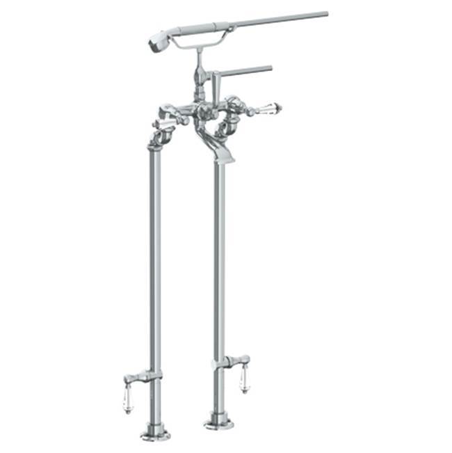 Floor Standing Bath Set with Hand Shower and Shut-Off Valves