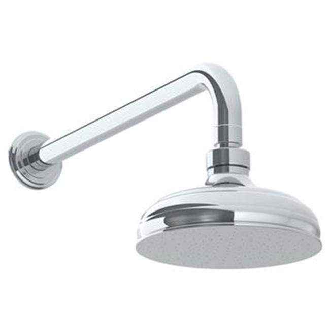 Wall Mounted Showerhead, 6''dia, with 14'' Arm and Flange