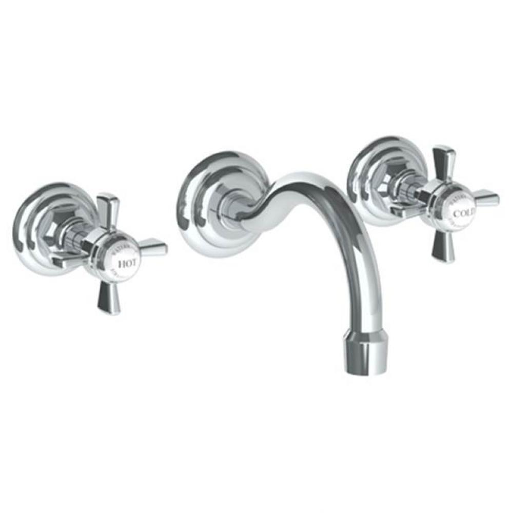 Wall Mounted 3 Hole Lavatory Set with 5 7/8'' CTC Spout