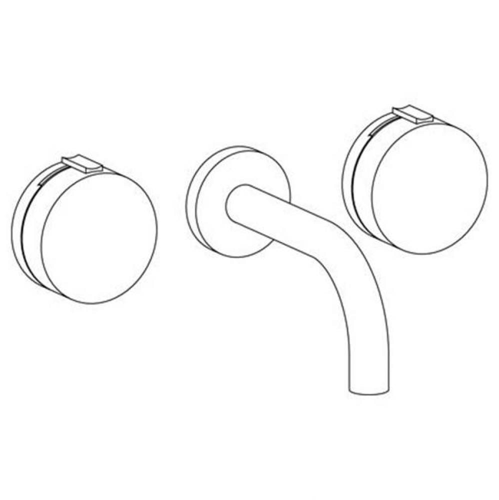 Wall Mounted 3 Hole Lavatory Set With 8 3/4'' Spout