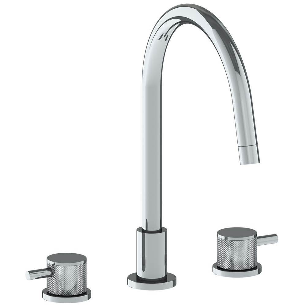 Deck Mounted 3 Hole Gooseneck Kitchen Faucet