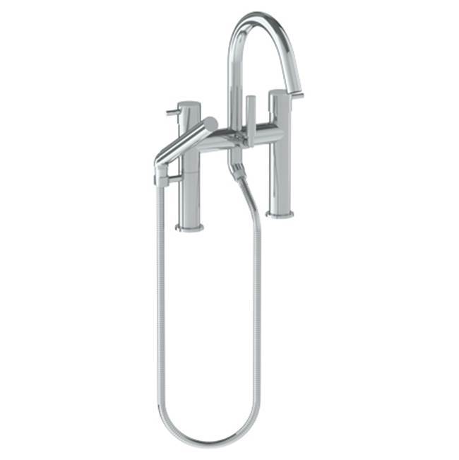 Deck Mounted Exposed Gooseneck Bath Set with Hand Shower