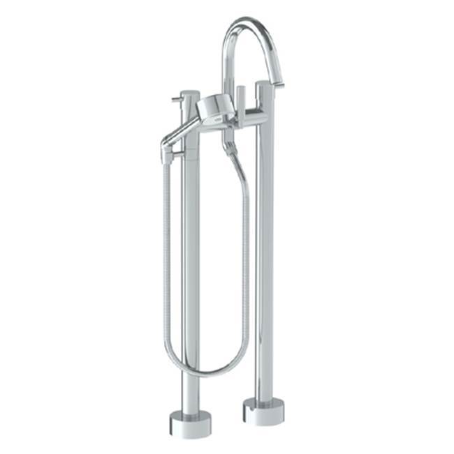 Floor Standing Bath set with Gooseneck Spout and Volume Hand Shower