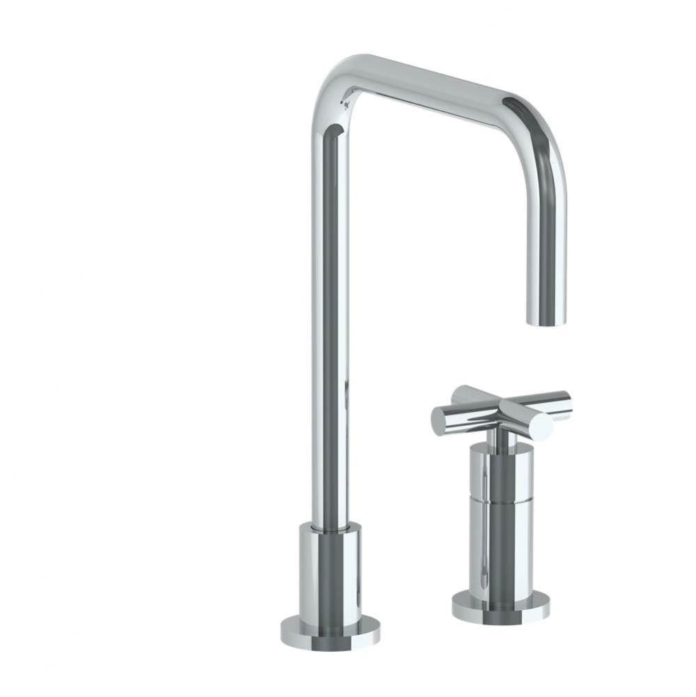 Deck Mounted 2 Hole Square Top Kitchen Faucet