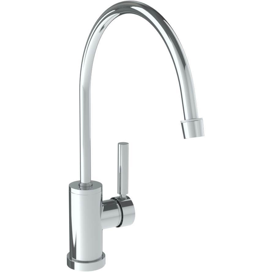 Deck Mounted 1 Hole Extended Gooseneck Kitchen Faucet