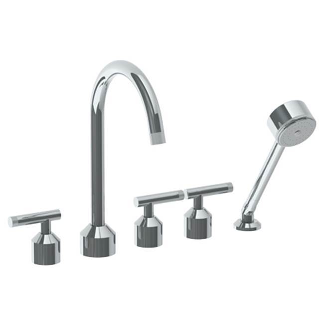 Deck Mounted 5 Hole Bath set with Gooseneck Spout