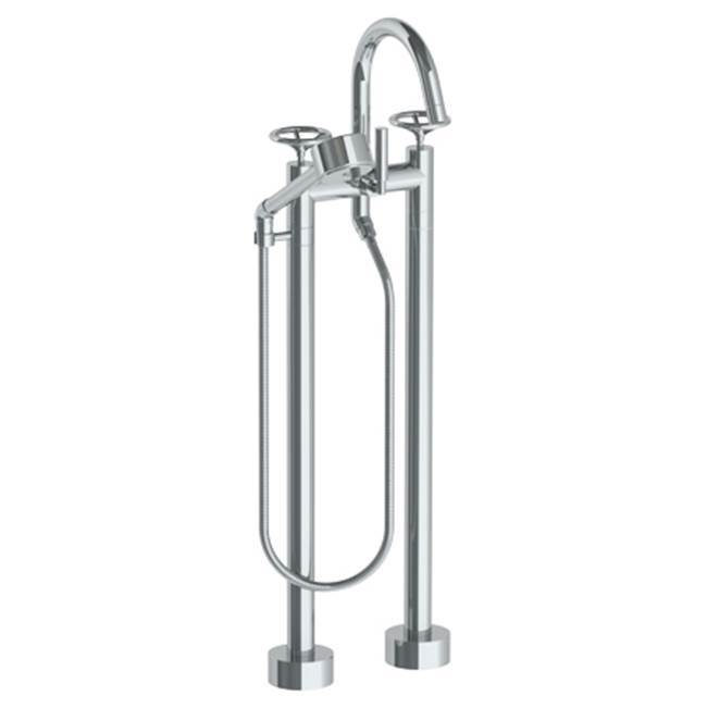 Floor Standing Gooseneck Bath Set with Volume Hand Shower